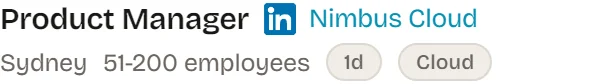 Product Manager at Nimbus Cloud, Sydney. LinkedIn.
